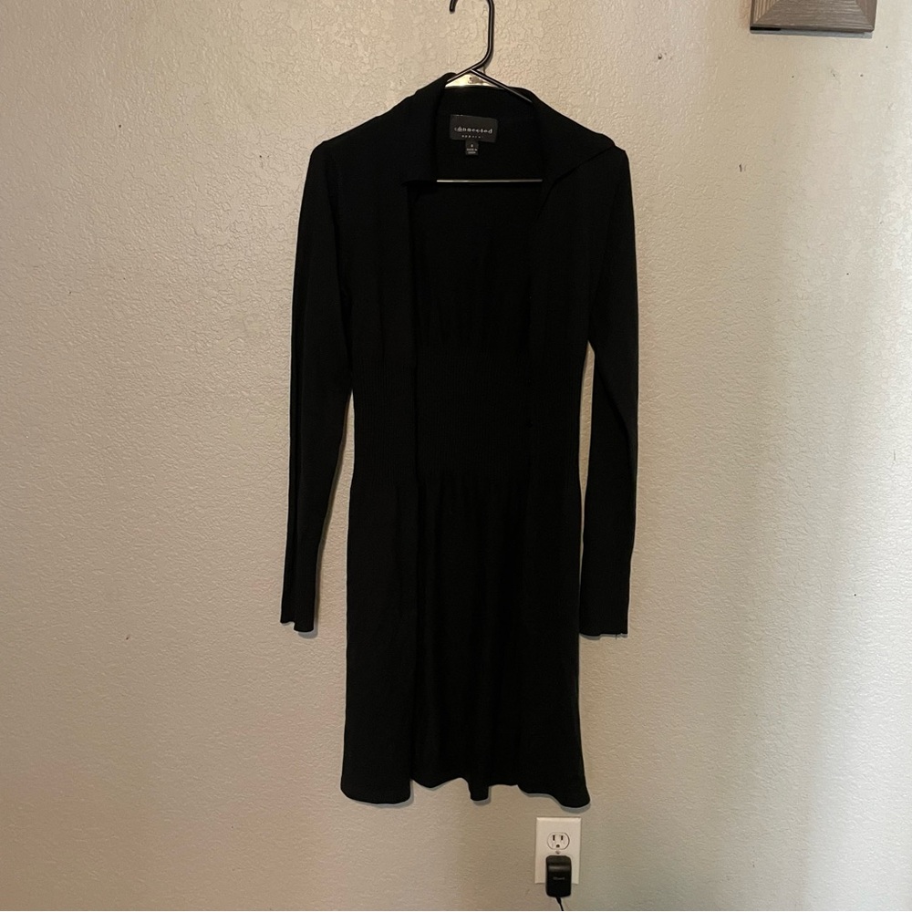Black Long-Sleeve Button Up Cardigan